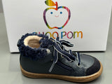 Bottines Shoo pom Bouba zip wool nappa navy