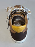 Bottines Bouba zip box terra chocolat jaune
