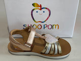 Sandalettes Shoo pom Goa oZ Copper pink glitter cœur
