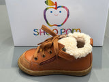Bottines Shoo pom Bouba zip wool DK Camel blanc