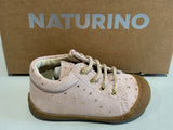 Bottines Naturino cocoon zip nubuck pink pois or