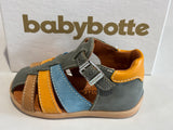 Sandalettes Babybotte Gimmy 6069B168 vert bleu ocre Camel