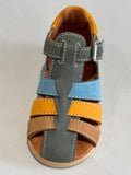 Sandalettes Babybotte Gimmy 6069B168 vert bleu ocre Camel