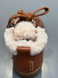 Bottines Shoo pom Bouba zip wool DK Camel blanc