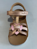Sandalettes Shoo pom Goa 4Ever Copper cœur