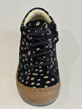 Bottines Naturino cocoon zip nubuck noir taches or