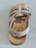 Sandalettes Bopy Elbossa rose pale léopard paillettes