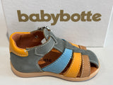 Sandalettes Babybotte Gimmy 6069B168 vert bleu ocre Camel
