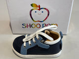 Bottines Shoo Pom bouba bi zip marine blanc bleu ciel