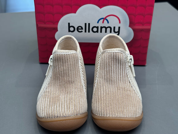 Chaussons Bellamy Pili velours beige brillant