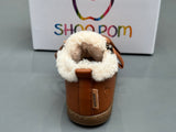 Bottines Shoo pom Bouba zip wool nappa fur camel off white