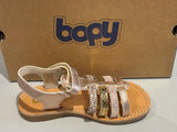 Sandalettes Bopy Elbossa rose or paillette