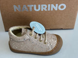 Bottines Naturino cocoon taupe pois or