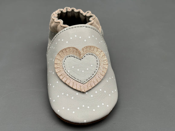 Chaussons Robeez baby Tiny heart gris
