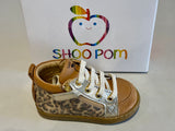 Bottines Shoo pom Bouba bi zip Terra léopard platine