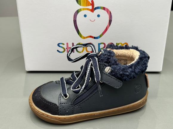 Bottines Shoo pom Bouba zip wool nappa navy