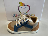 Bottines Shoo pom Bouba zip box mastic camel bleu