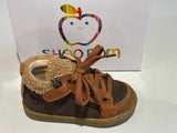 Bottines Shoo pom Bouba zip wool terra chocolat