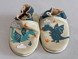 Chaussons tichoups Gaël et Tim les dragons beige