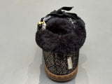 Bottines Shoo pom Bouba zip hair linen fur black