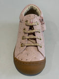 Bottines Naturino cocoon zip nubuck pink pois or