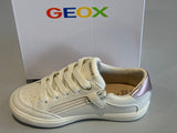 Chaussures basses Geox J Gisli J654NBC1M8W blanc paillette étoile rose