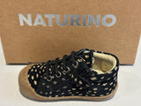 Bottines Naturino cocoon zip nubuck noir taches or