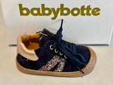 Bottines Babybotte Argo sport 9012B002 marine nubuck paillettes rose