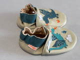 Chaussons tichoups Gaël et Tim les dragons beige