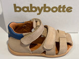 Sandalettes Babybotte géo scratch beige bleu