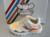 Baskets Shoo pom Joggy scratch blanc orange