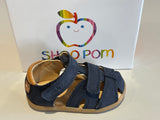Sandalettes Shoo pom Pika scratch marine camel