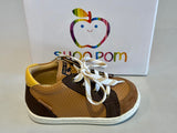 Bottines Bouba zip box terra chocolat jaune