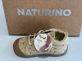 Bottines Naturino cocoon platinum fleurs cœurs or