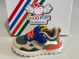 Baskets Shoo pom Joggy Scratch bleu kaki orange
