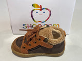 Bottines Shoo pom Bouba zip wool terra chocolat