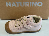 Bottines Naturino cocoon zip nubuck pink pois or