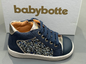 Bottines Babybotte 5037B102 Frida zip glitterone blu bleu H24