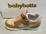 Chaussures basses Babybotte Amsterdam 8194B063 blanc cassé Camel paillettes rose