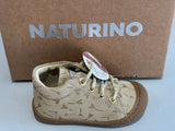 Bottines Naturino cocoon platinum fleurs cœurs or