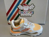 Baskets Shoo pom Joggy scratch blanc orange
