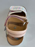 Sandalettes Shoo pom Goa easy irisé pink sequins