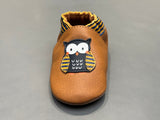 Chaussons Robeez hibou choux camel