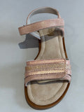 Sandalettes Espavel rose or paillettes