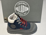 Bottines Palladium pampa hi cuff HKR WP marine gris rouge