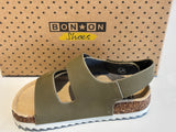 Sandalettes Bonton mémo fast kaki