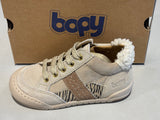 Bottines Bopy Jopa crème zèbre paillettes