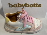 Bottines Babybotte Fidget 8030B028 blanc rose jaune bleu