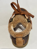 Bottines Shoo pom Bouba zip wool terra chocolat