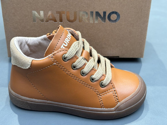 Bottines naturino eindhoven high zip calf Suède brown sand